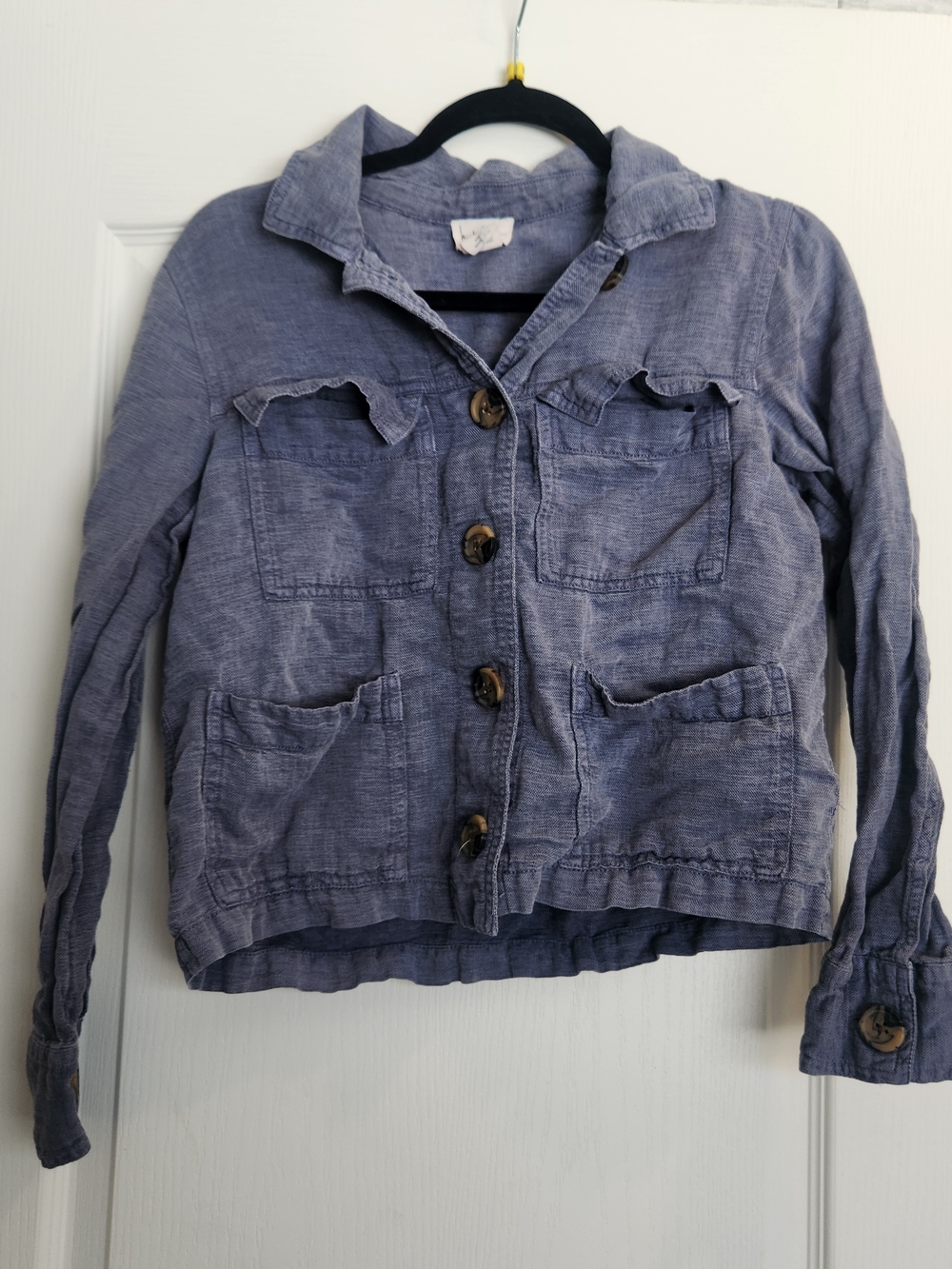 Nicole Miller Blue Button-Down Pocket Jacket S Euc